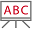 ikonka dekoracyjna przestawiająca tablicę i litery ABC